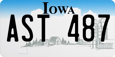 IA license plate AST487
