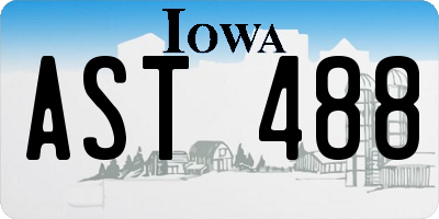 IA license plate AST488