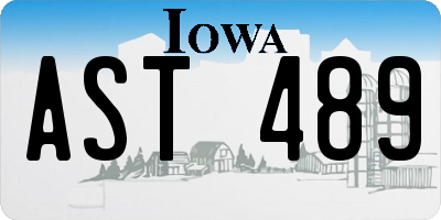 IA license plate AST489