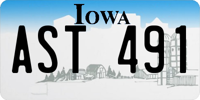 IA license plate AST491