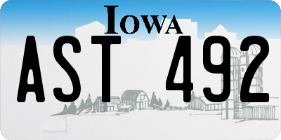 IA license plate AST492