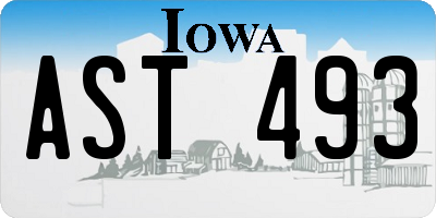 IA license plate AST493
