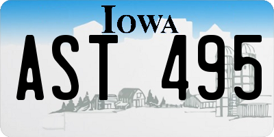 IA license plate AST495