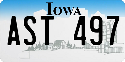 IA license plate AST497
