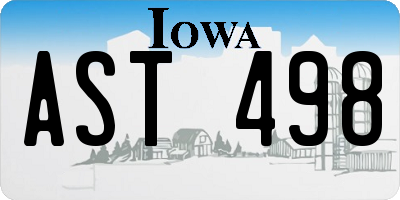 IA license plate AST498
