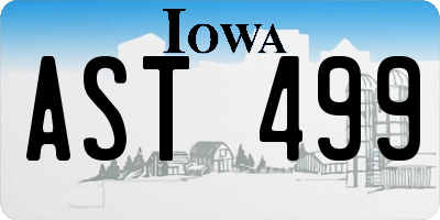 IA license plate AST499