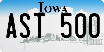 IA license plate AST500