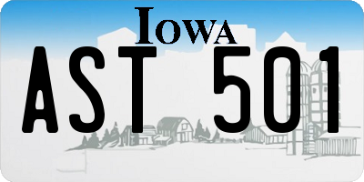 IA license plate AST501