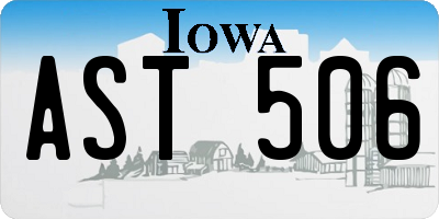 IA license plate AST506