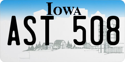 IA license plate AST508