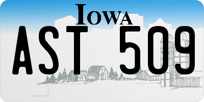 IA license plate AST509
