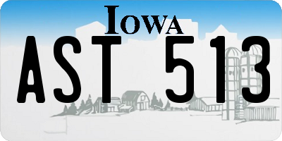 IA license plate AST513