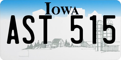 IA license plate AST515
