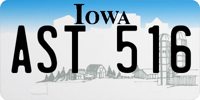IA license plate AST516