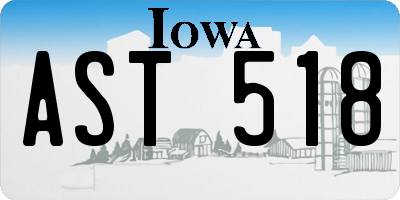 IA license plate AST518