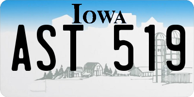 IA license plate AST519