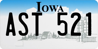 IA license plate AST521