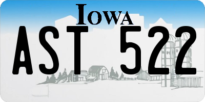 IA license plate AST522