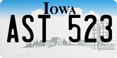 IA license plate AST523