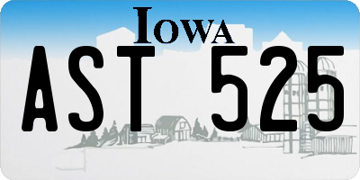 IA license plate AST525