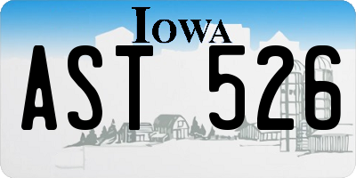 IA license plate AST526