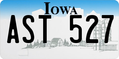 IA license plate AST527