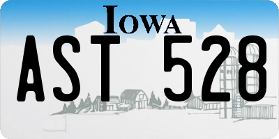 IA license plate AST528