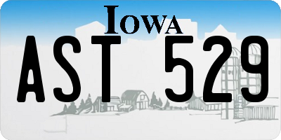 IA license plate AST529