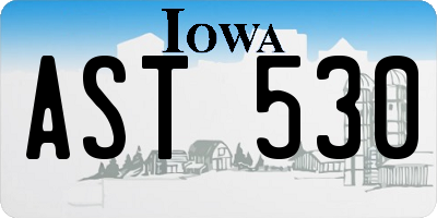 IA license plate AST530
