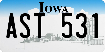IA license plate AST531