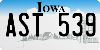 IA license plate AST539