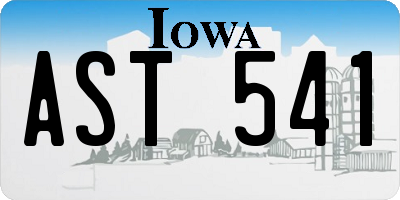 IA license plate AST541