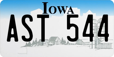 IA license plate AST544