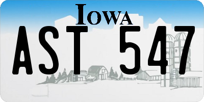 IA license plate AST547