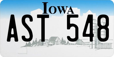 IA license plate AST548