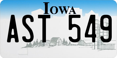 IA license plate AST549