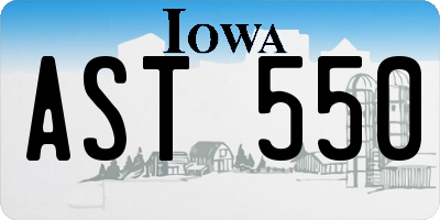IA license plate AST550
