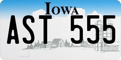 IA license plate AST555