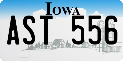 IA license plate AST556