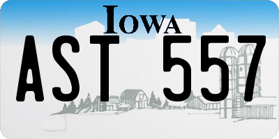 IA license plate AST557