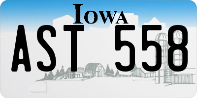 IA license plate AST558