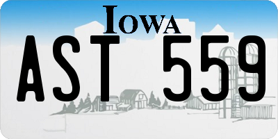 IA license plate AST559