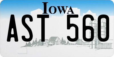 IA license plate AST560