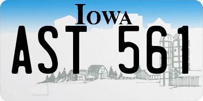 IA license plate AST561