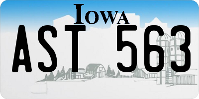 IA license plate AST563