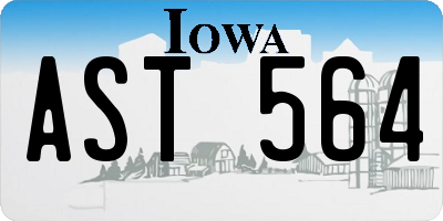 IA license plate AST564