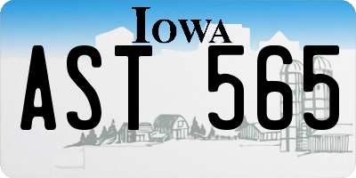 IA license plate AST565