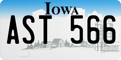 IA license plate AST566