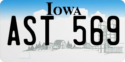 IA license plate AST569