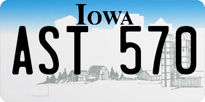 IA license plate AST570